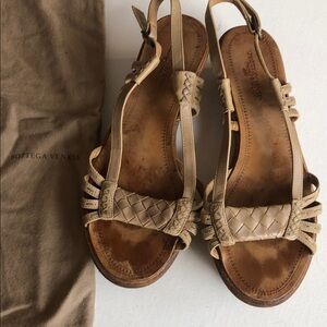 Bottega Veneta Beige Woven Sandals 7.5 37.5
